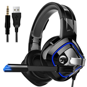 3.5mm Jack Adjustable Headband Lightweight PC Laptop Gaming Headphone LED Light Stereo Smartphone With Mic For Xbox One For IPad
